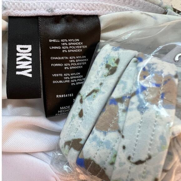 DKNY WOMENS SZ XS TANKINI TOP PRINTED BANDEAU BOW JUMBO MULTI SNAKE SPLASH MULTI - Picture 8 of 10